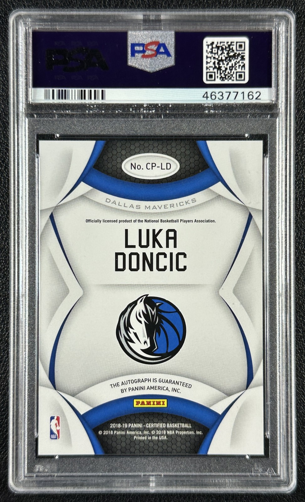 LUKA DONCIC PSA 9 2018-19 PANINI CERTIFIED POTENTIAL ROOKIE AUTO RC view 2