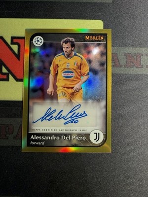 2024-25 Topps Merlin Juventus Alessandro Del Piero Gold Auto /50