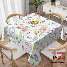 Spring Tablecloth 54 54 Inch Square Floral 54" x 54" Square Watercolor Floral