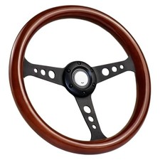 13.6 Inch Universal Classic Wood Grain Steering Wheel, Universal 6 Hole Bolt
