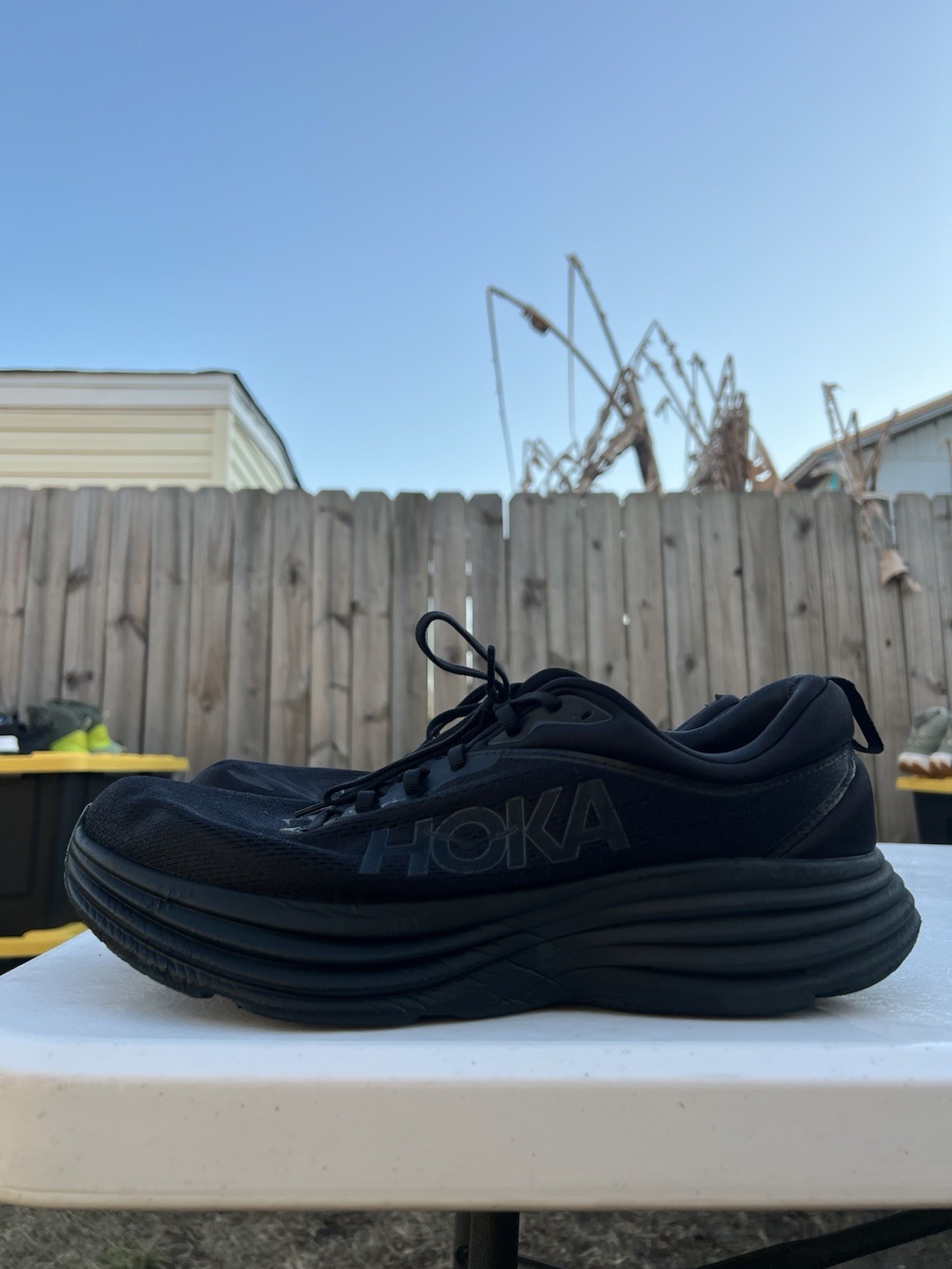 Men’s Black HOKA Bondi 8 Running Shoes Size 13