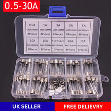 100Pcs 5x20mm Quick Blow Glass Tube Fuse Assorted Kits Fast Action Glass Fuses