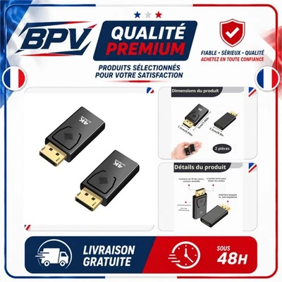 Adaptateurs DisplayPort vers HDMI 4K 30 Hz x2 Eiaigky PC TV - Photo 1/4