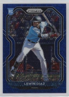 2021 Panini Prizm Blue Donut Circle Prizm 177/199 Lewin Diaz #50 Rookie RC 6h5