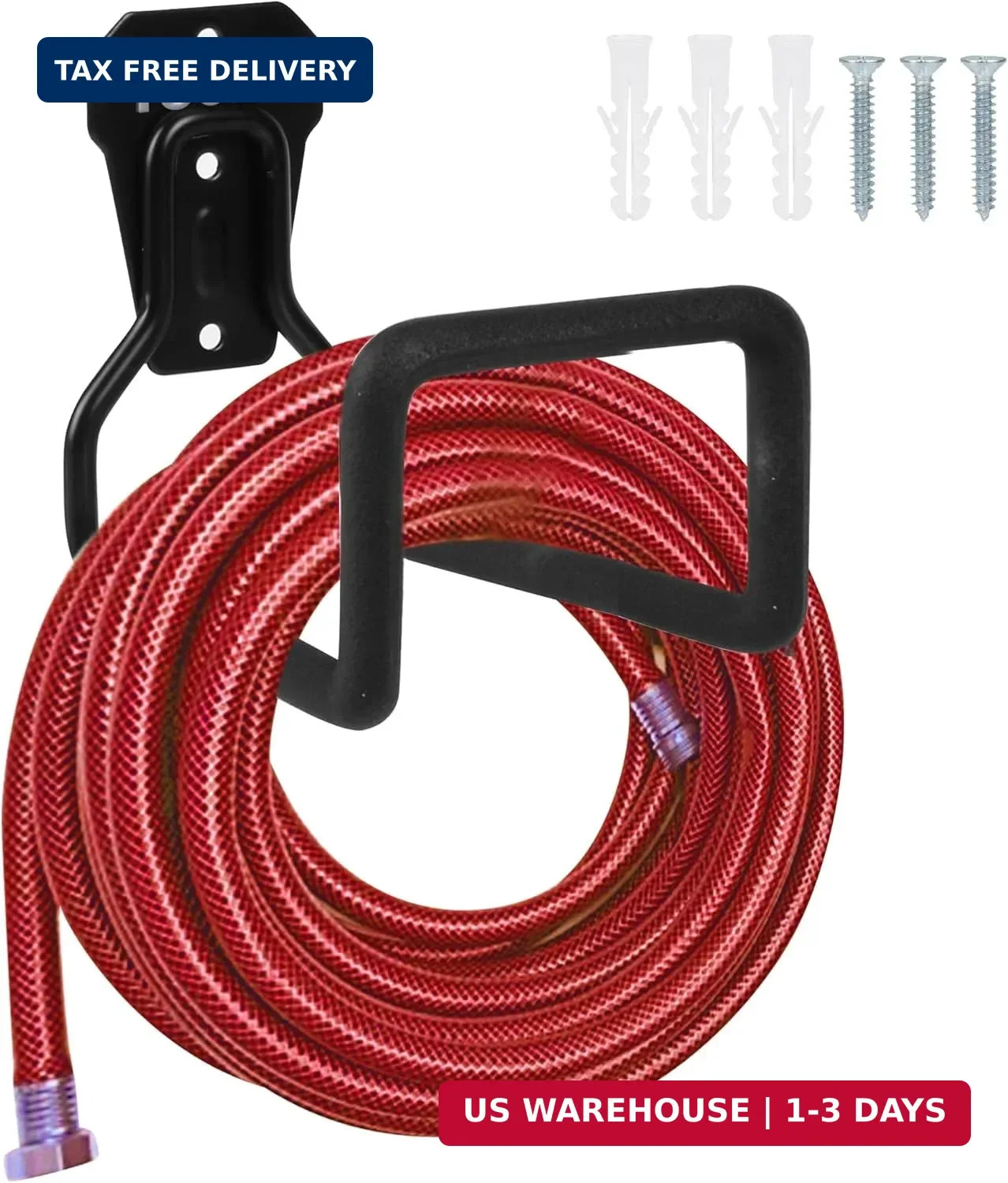 PeoMev Metal Garden Hose Holder - Heavy Duty Hose Hanger Wall Mounted Water Hose