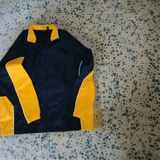 GEAR FOR SPORTS BLACK AND GOLD ZIP UP WINDBREAKER JACKET SIZE XXL