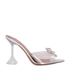 AMINA MUADDI Rosie Glass Slipper Mule Clear PVC Crystal High Heels UK 5 RRP 855