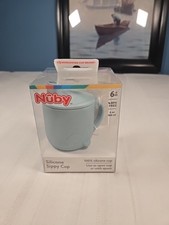 light blue Nuby Animal Friends One-Handle Silicone Sippy Cup