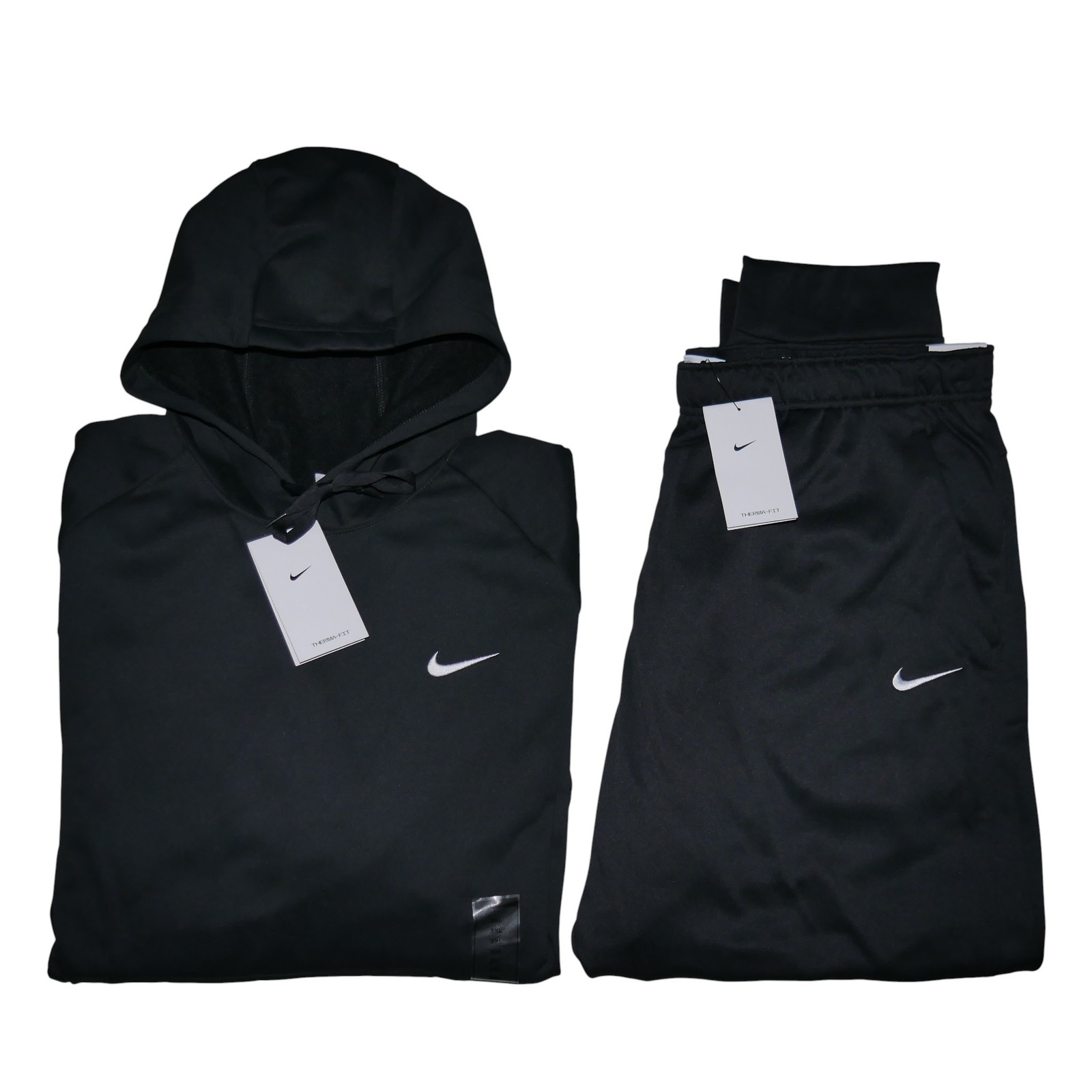 Nike 2 Piezas Para Hombre Talla 3XL Sudadera Térmica Polar Chándal Negro Conjunto Nuevo con Etiquetas