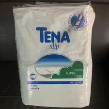 Open Pack Of 21 Medium Tena Slip Super Vintage Plastic Adult Diapers