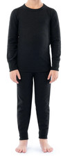 Kids Boys Thermal Underwear Set XS 4/5  Athletic Works  Rich Black