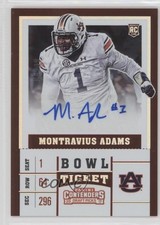 2017 Panini Contenders Draft Picks Bowl Ticket 4/99 Montravius Adams Auto 2r7