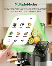 100 oz Cold Press Slow Juicer Machine 6.5" Extra Wide Chute 3-in-1 Smart Touch