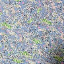 Lilly Pulitzer Cotton Poplin Fabric Blue Peri The Turtle Package 36" x 57"