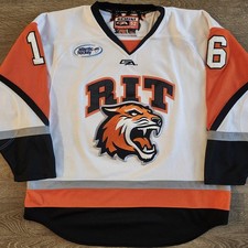 RIT Rochester Institute of Technology Game Worn Hockey Jersey Brad Reid 2014-15