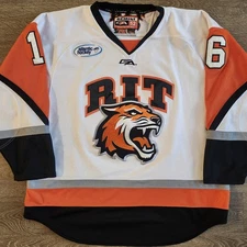 RIT Rochester Institute of Technology Game Worn Hockey Jersey Brad Reid 2014-15