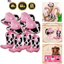 Western Cowboy Balloons 8PCS Foil Party Decorations Cowgirl Rodeo Theme