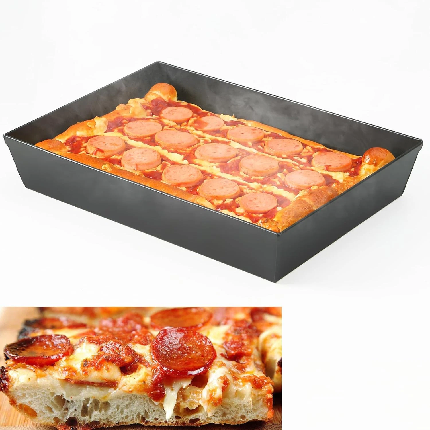 Detroit Style Pizza Pan 10X14X2.5 Heat-Resistant Deep Dish Pizza Pan
Opens in a new window or tab