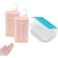 Portable Dental Floss Dispenser with 80 Count Floss Picks for Adults Travel Oral