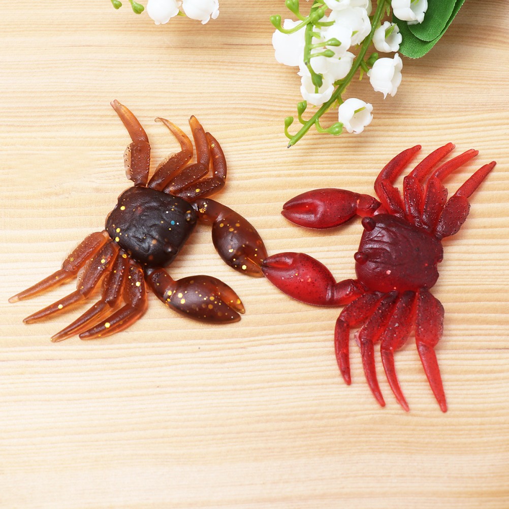 2 piezas señuelos artificiales de cangrejo cebo señuelos de pesca de mar para agua dulce