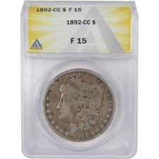 1892 CC Morgan Dollar F 15 ANACS Silver $1 Coin SKU:I17866