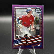 2026 Panini Stars and Stripes Prizm Jacob Seamon Purple Disco /99 Team USA