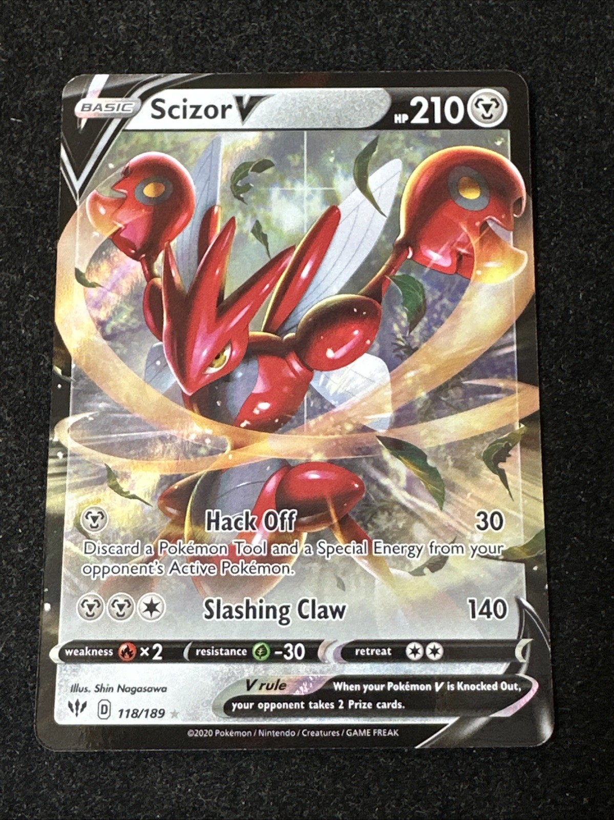 Scizor V 118/189 Holo Darkness Ablaze Pokémon Card NM