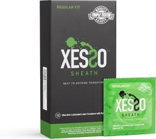 XESSO Sheath Ultra Thin Lubricated Condoms with Reservoir Tip, 12-Pack, Regular 