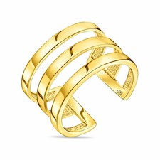 925 Sterling Silver Triple Open Cuff Ring | D...