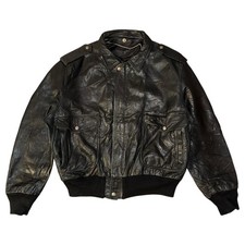 Vintage Schott Leather Jacket Size XL Black 684SM Flight A1 Military G1 Pilot