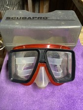 ScubaPro Dive Mask Quad Vision Crystal/Red 24.080.000 Good condition in Case