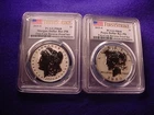 2025-S PEACE & MORGAN DOLLAR REVERSE PROOF 2 COIN SET PCGS CERT PR-68 1ST STK #5