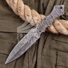 9’' Handmade Damascus Steel Blank Blade–Custom Knife Making Razor Sharp Edge EDC