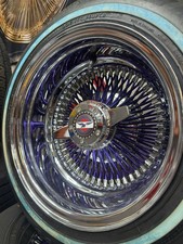 5 13x7 100 Spoke Purple Wire Wheels W Zenith Knockoffs 15580r13 Tires