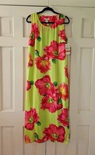 Natalie & Me Silk Dress Med Lime / Fuschia Fl...