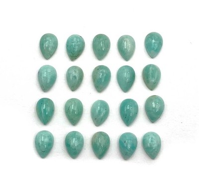 Natural Amazonite Pear Cabochon Loose Gemstone Lot 85 Pcs 6*8 MM 93 CT