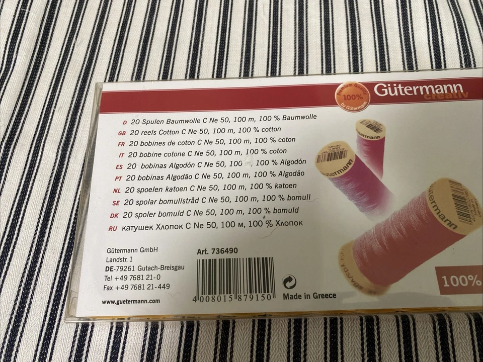 Gutermann Sew-All Thread Set 20 x 100m Colour Cotton Value Pack - image 3 of 4