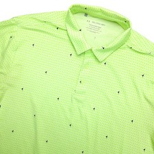 Under Armour Playoff Polo Shirt Mens 2XL Green Golf Performance Stretch Top