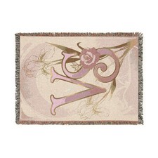 Personal Custom Intials Woven Tapestry Blanket