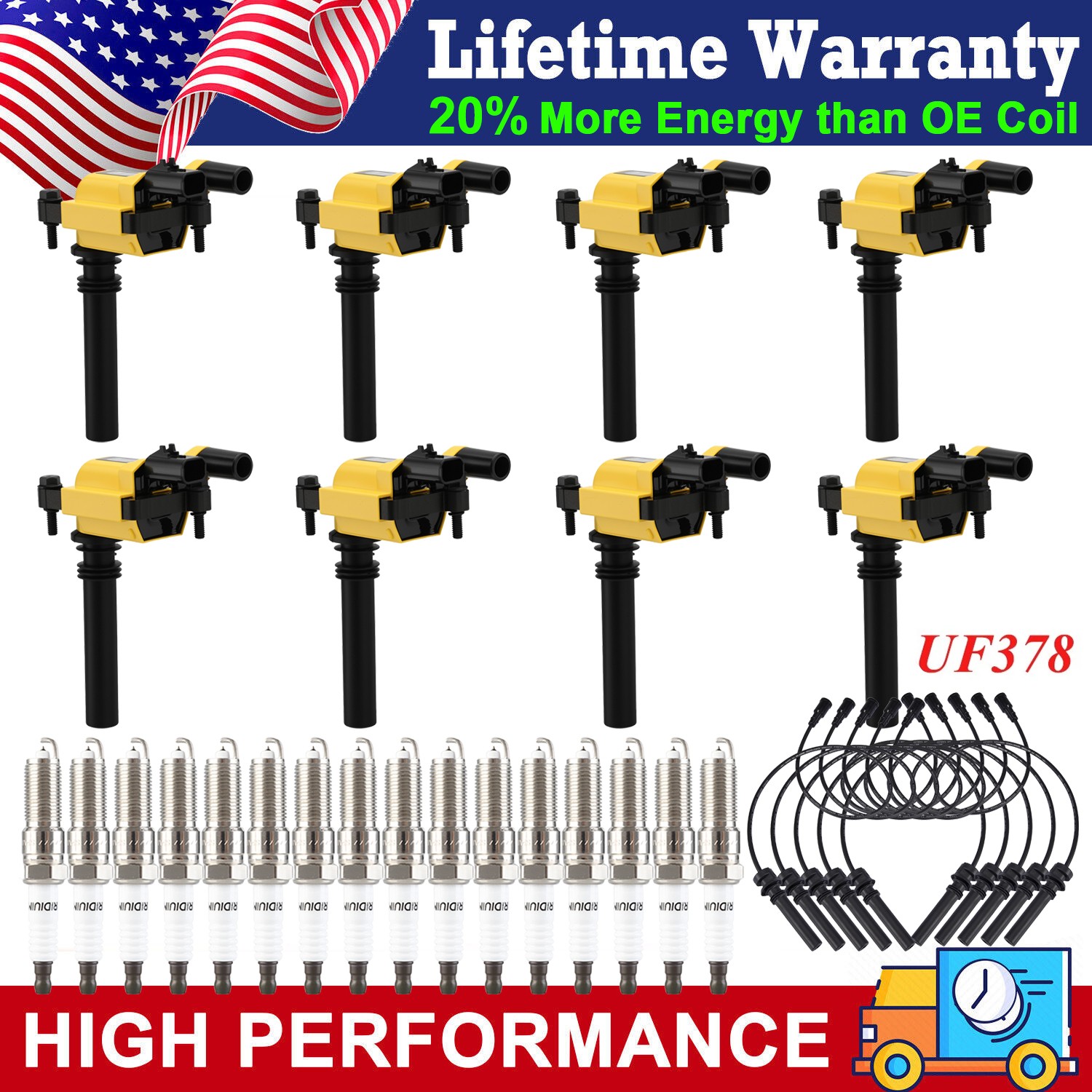 8Pack Ignition Coils & Spark Plugs and Wires For 2005 Chrysl