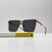 Louis Vuitton Z1700U LV Shield Cyclone Gold Men  s Sunglasses Italy