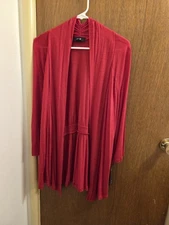 AGB Womens Xlarge Xl Red Open Layering Blouse New Nwt Shirt Cute