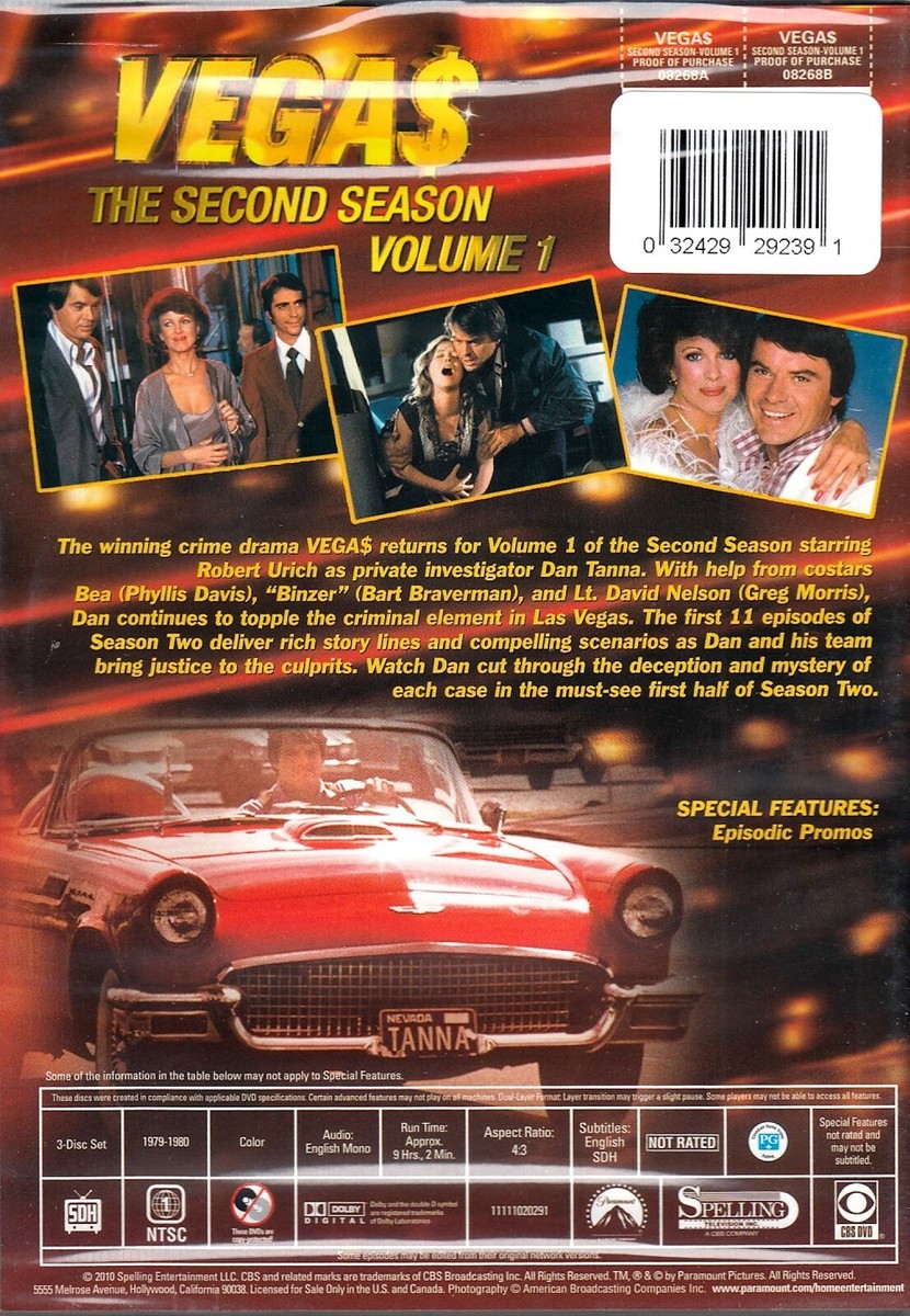 Vegas - Season 2 Vol 1- Robert Urich , Phyllis Davis Tony