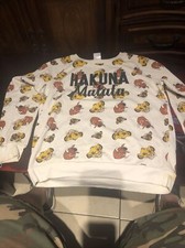 Disney Lion King Hakuna Matata Sweatshirt Green Long Sleeve Pullover Size M B76