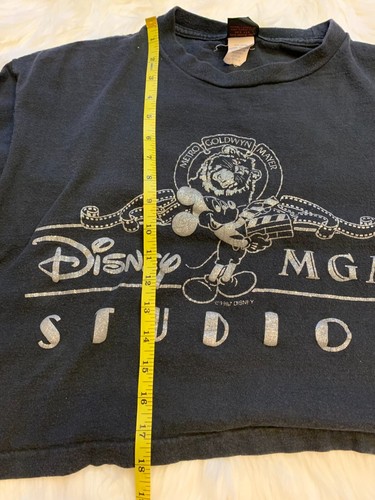 Camiseta recortada negra polvo diamante Disney MGM Studios 1987 talla única unisex EE. UU. - Imagen 7 de 8