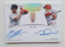 RAFAEL DEVERS, RHYS HOSKINS  1/20 AUTOS #1 OF 20 PANINI FLAWLESS ROOKIE CARD.