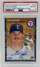 2023 Topps Chrome Platinum Anniversary Cole Ragans Auto Cream/Blue Refractor /99