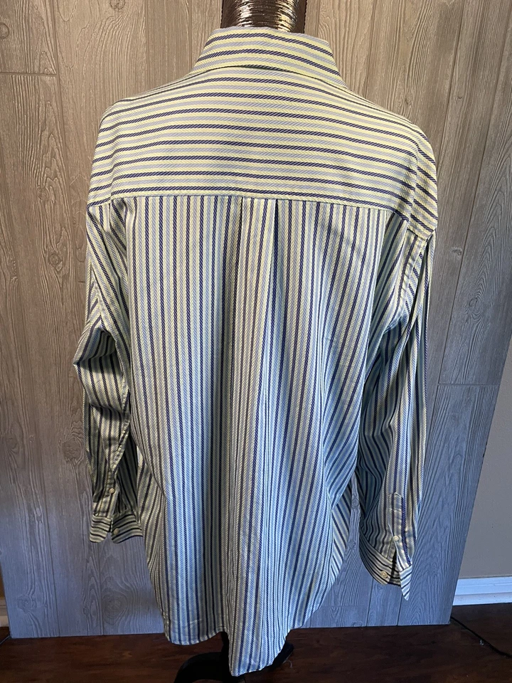 Charter Club Mens Size XXL Blue White Striped Button Down Shirt - Image 3 of 4