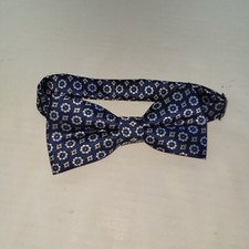 Bowtie Mens Tie Handmade Blue Floral Office Business
