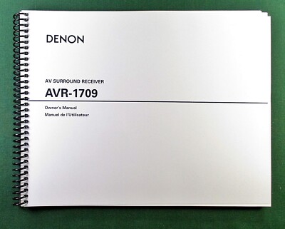 Denon AVR-1709 Instruction Manual: 72 Pages & Protective Covers!